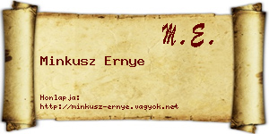 Minkusz Ernye névjegykártya